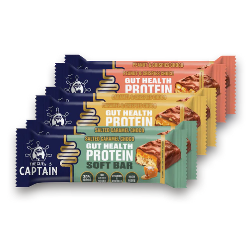 Mélange de barres molles protéinées pour la santé intestinale Gutsy Captain - 6 x 50g