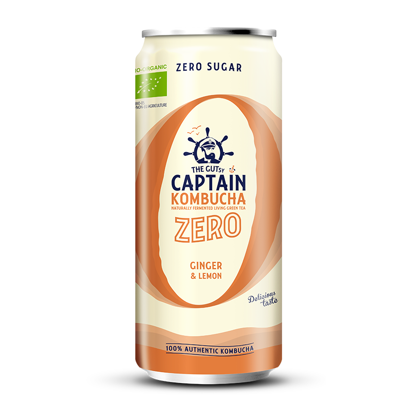 GUTsy Captain Kombucha Zero - Ingwer und Zitrone Dosen 20 x 250ml