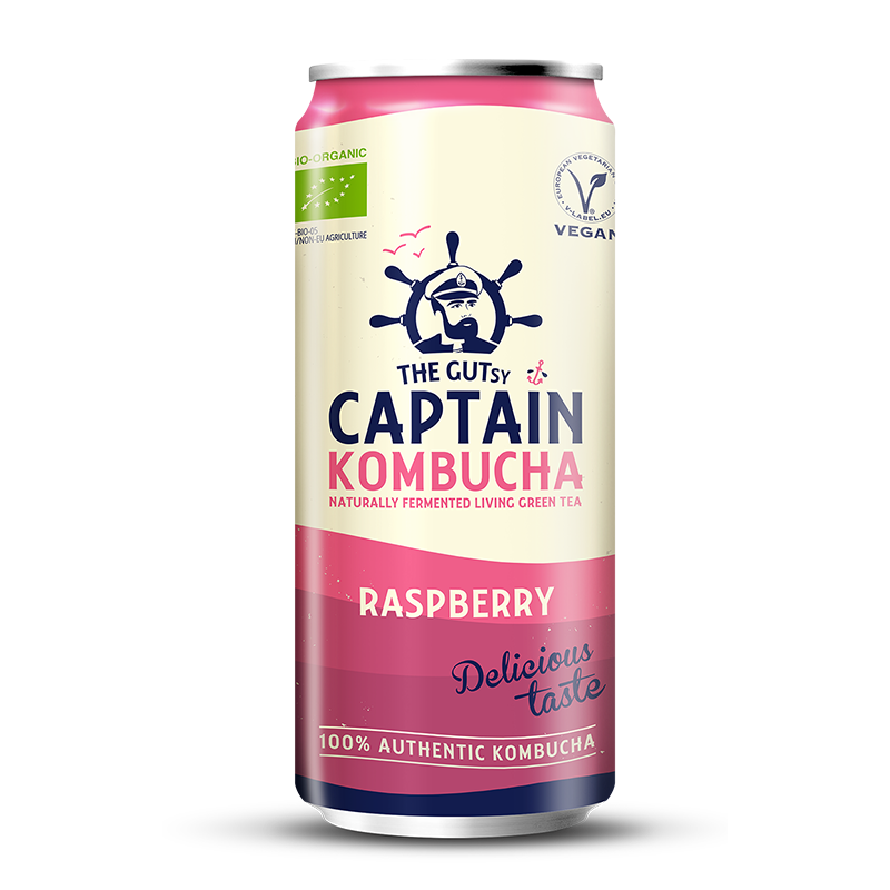 GUTsy Captain Kombucha - Himbeer-Dosen 20 x 250ml