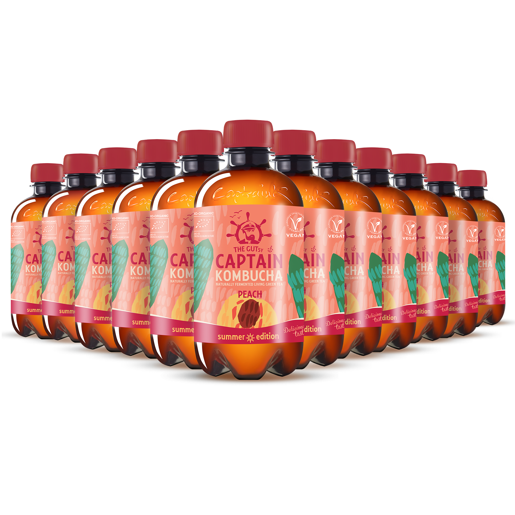 GUTsy Captain Kombucha - Sommer Pfirsich 12 x 400ml
