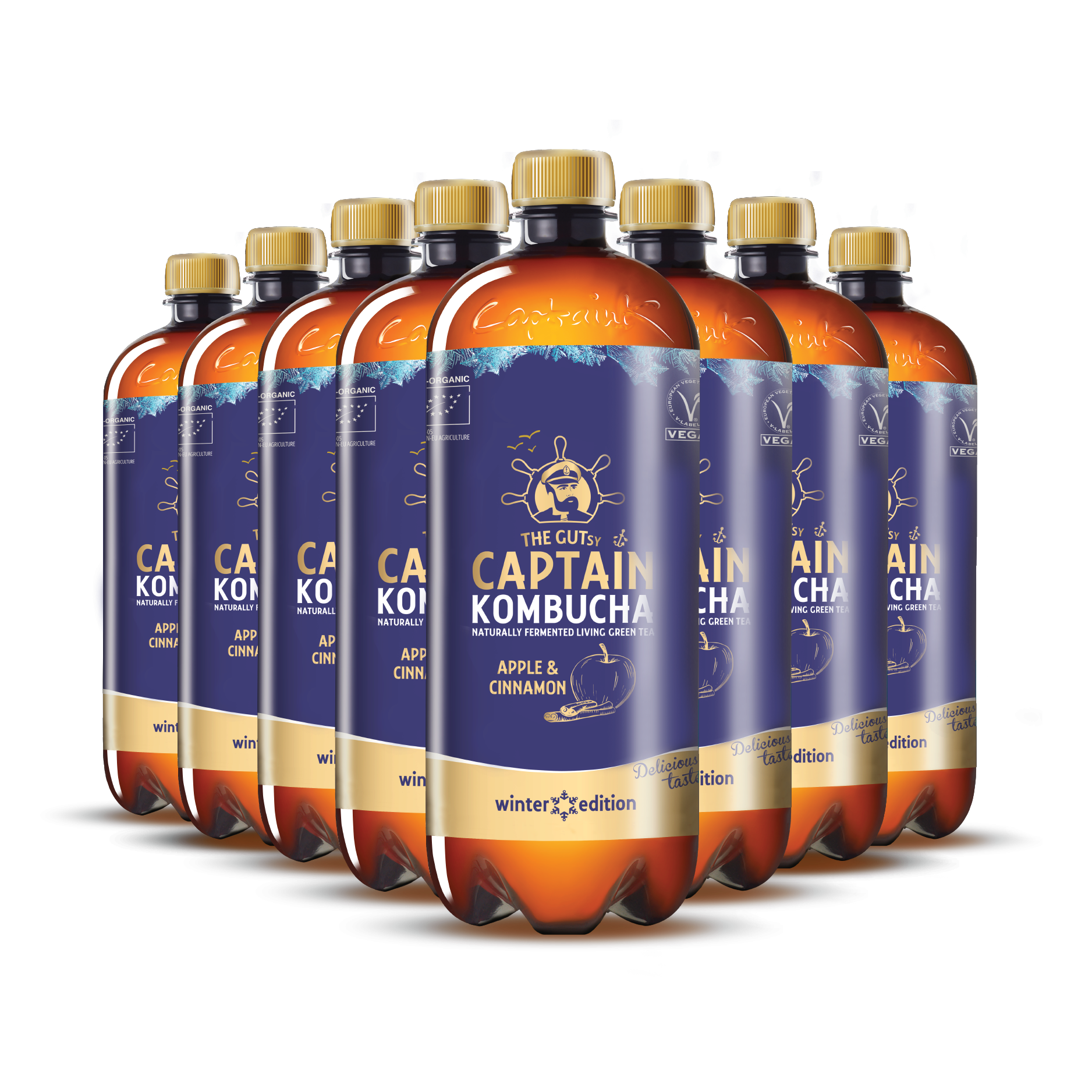 GUTsy Captain Kombucha - Pomme et Cannelle - Édition Hiver 8 x 1L